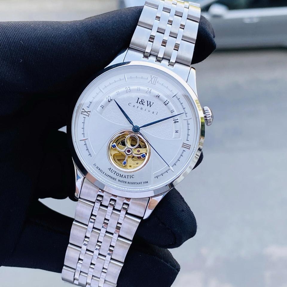 IW CANIVAL - IW525G 41mm Trắng dây thép-duoc-ban-tai-NGUYÊN độ đồng hồ (seikomod)