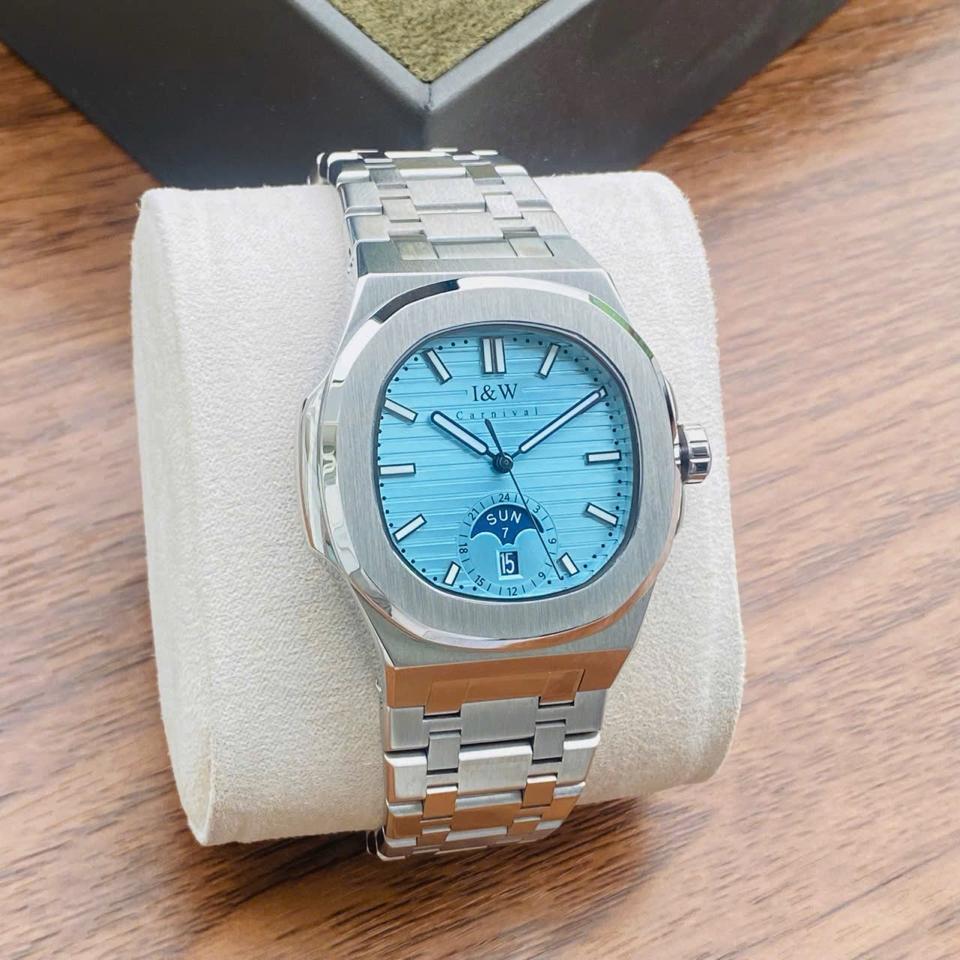 I&W Carnival IW735G xanh ngọc 41mm-duoc-ban-tai-NGUYÊN độ đồng hồ (seikomod)