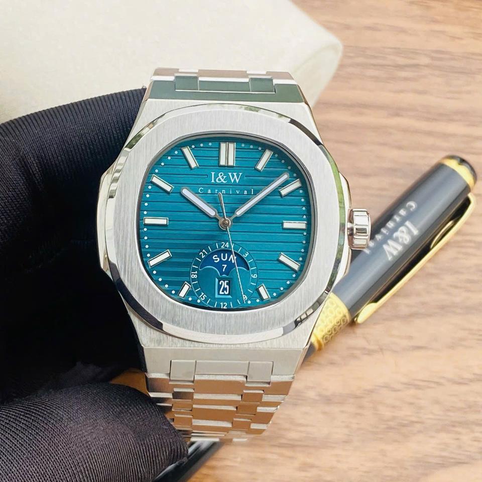 I&W Carnival IW735G xanh tiffany 41mm-duoc-ban-tai-NGUYÊN độ đồng hồ (seikomod)