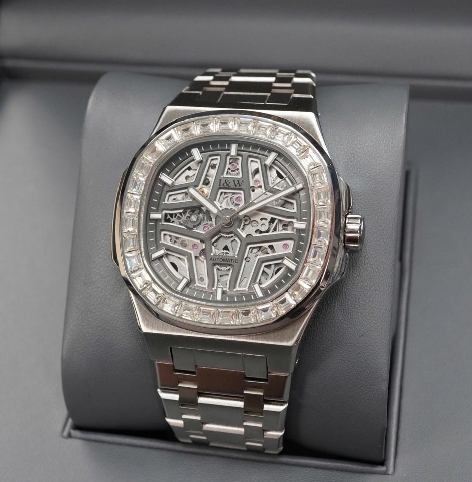 I&W CARNIVAL IW763G tiểu Patek niềng đá Skeleton 41mm-duoc-ban-tai-NGUYÊN độ đồng hồ (seikomod)