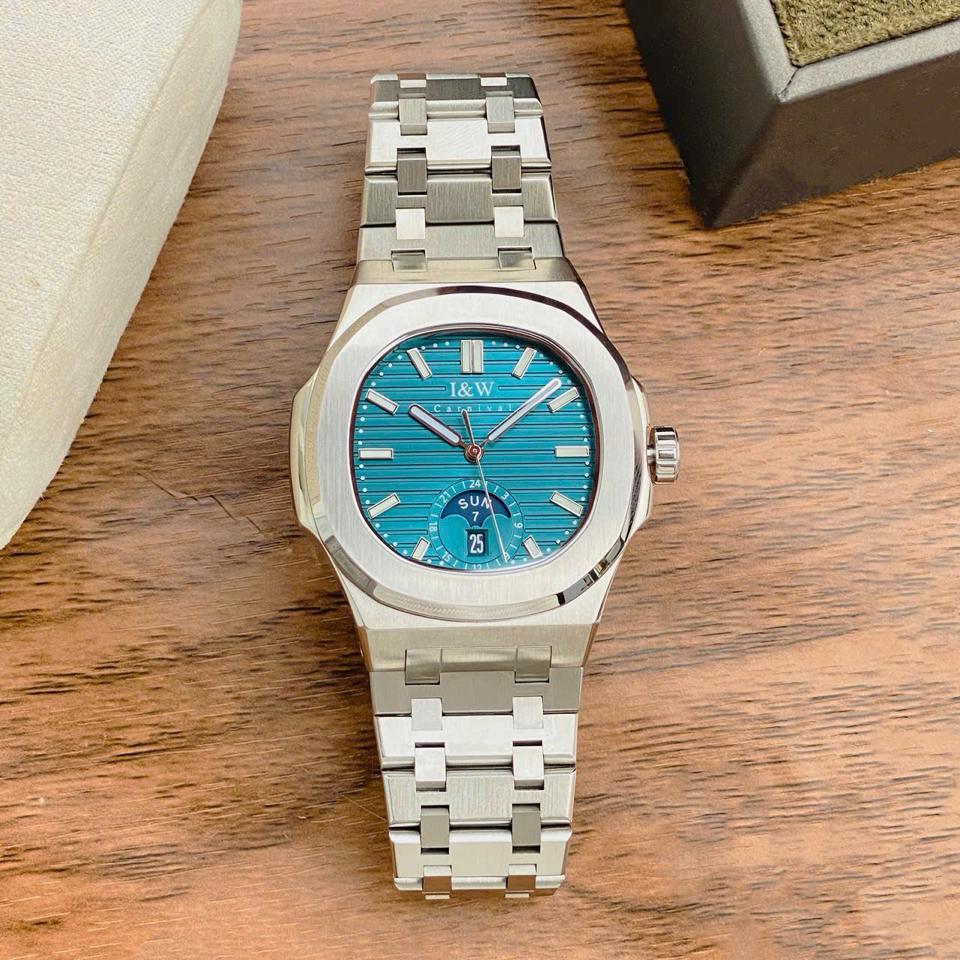 I&W Carnival IW735G xanh tiffany 41mm-duoc-ban-tai-NGUYÊN độ đồng hồ (seikomod)