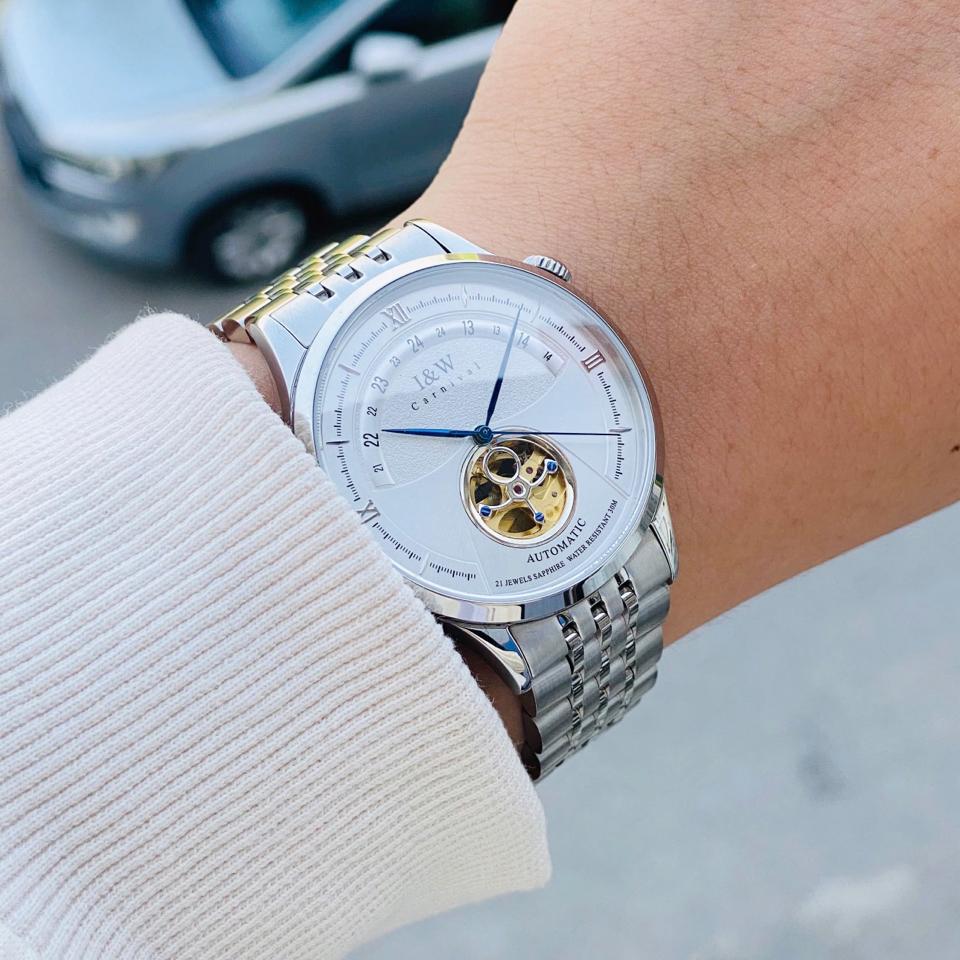 IW CANIVAL - IW525G 41mm Trắng dây thép-duoc-ban-tai-NGUYÊN độ đồng hồ (seikomod)