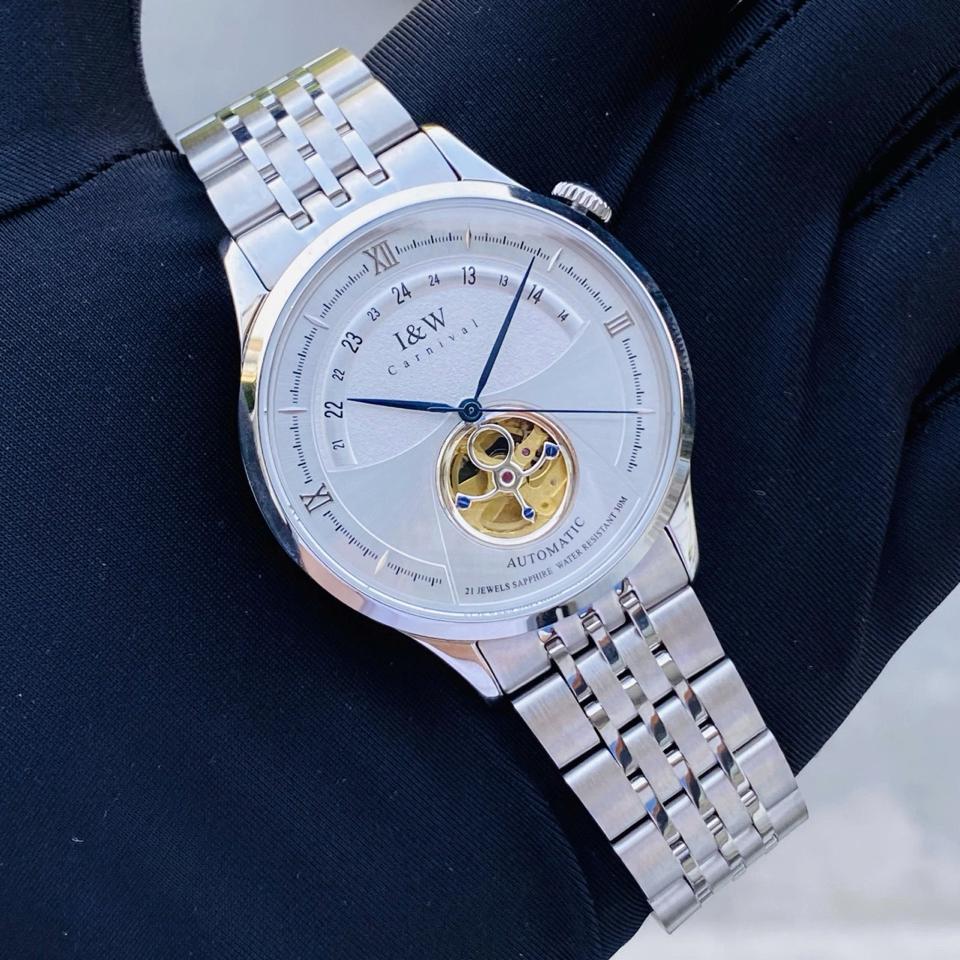 IW CANIVAL - IW525G 41mm Trắng dây thép-duoc-ban-tai-NGUYÊN độ đồng hồ (seikomod)