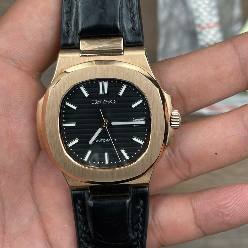 Seikomod Nautilus 39,5mm (đen-vàng hồng)-duoc-ban-tai-NGUYÊN độ đồng hồ (seikomod)