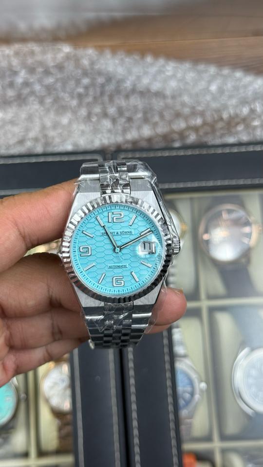 Specht & Shone SP0043A4 dáng Land Dweller 36,5mm mặt xanh tiffany-duoc-ban-tai-NGUYÊN độ đồng hồ