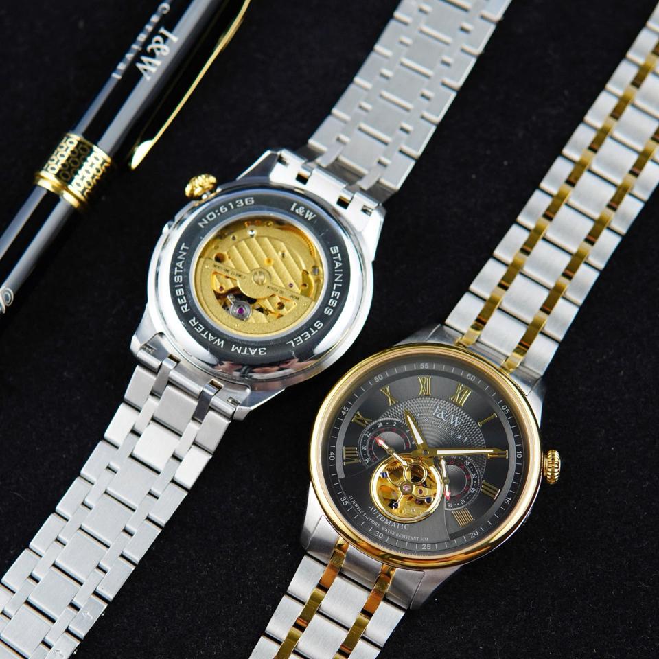 I&W CARNIVAL IW613G 41mm mặt đen-duoc-ban-tai-NGUYÊN độ đồng hồ (seikomod)