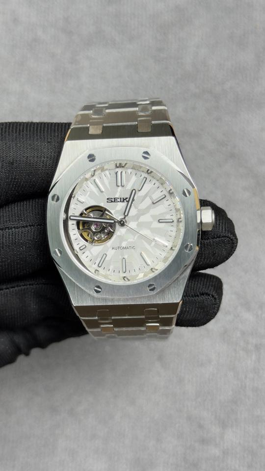 Seikomod AP 39mm trắng lộ tim-duoc-ban-tai-NGUYÊN độ đồng hồ