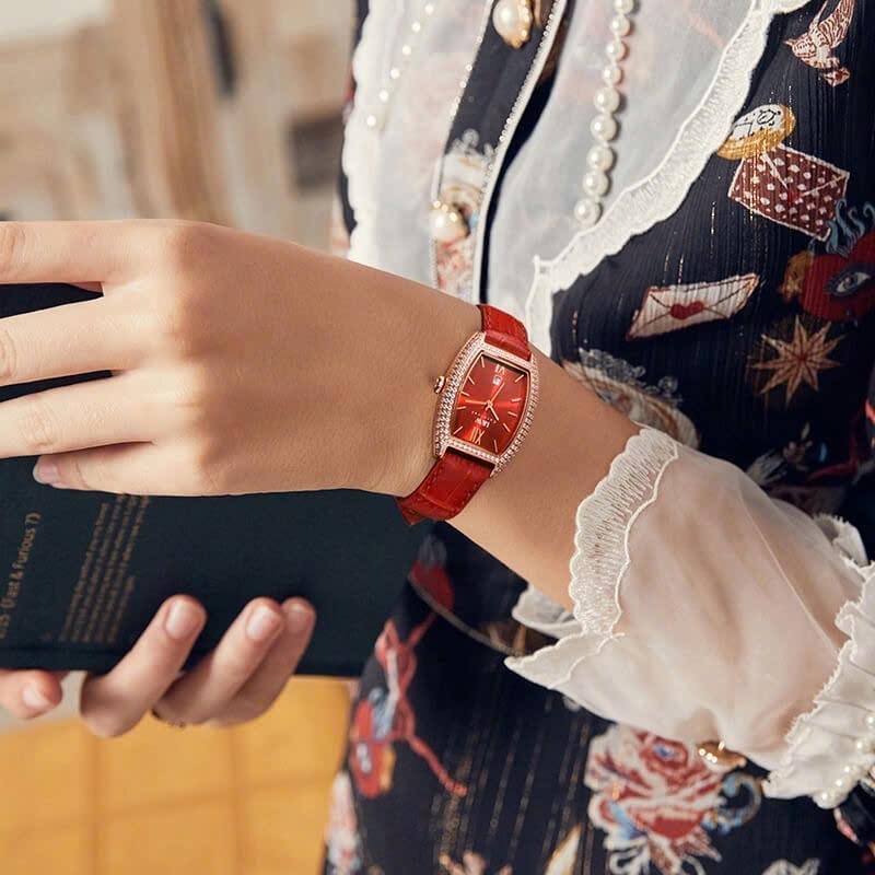 IW CANIVAL - IW537L nữ đỏ-duoc-ban-tai-NGUYÊN độ đồng hồ (seikomod)