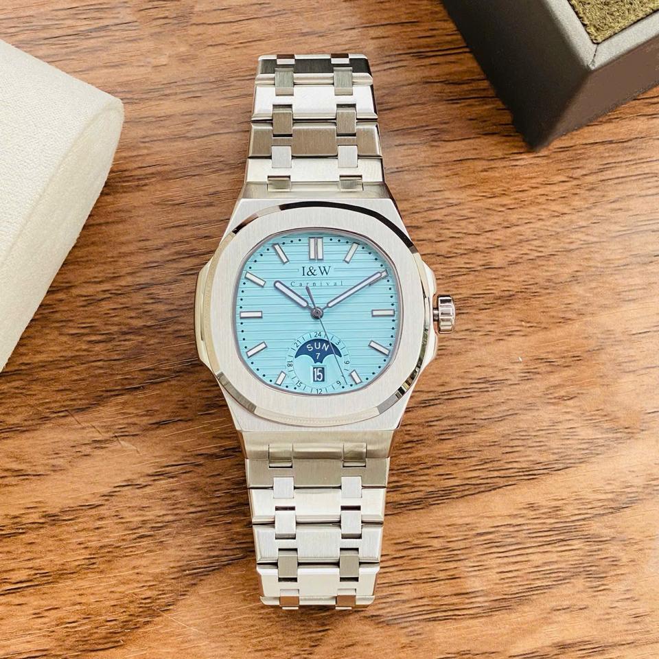 I&W Carnival IW735G xanh ngọc 41mm-duoc-ban-tai-NGUYÊN độ đồng hồ (seikomod)