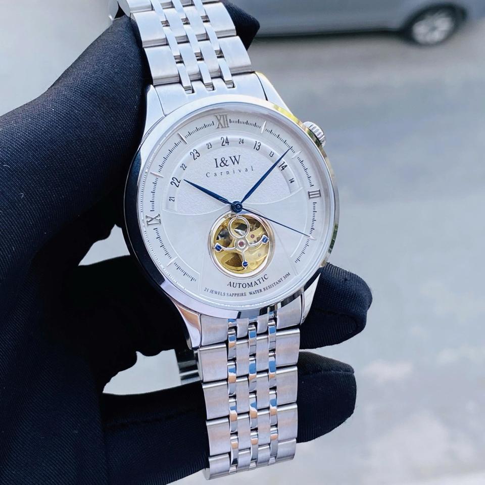 IW CANIVAL - IW525G 41mm Trắng dây thép-duoc-ban-tai-NGUYÊN độ đồng hồ (seikomod)