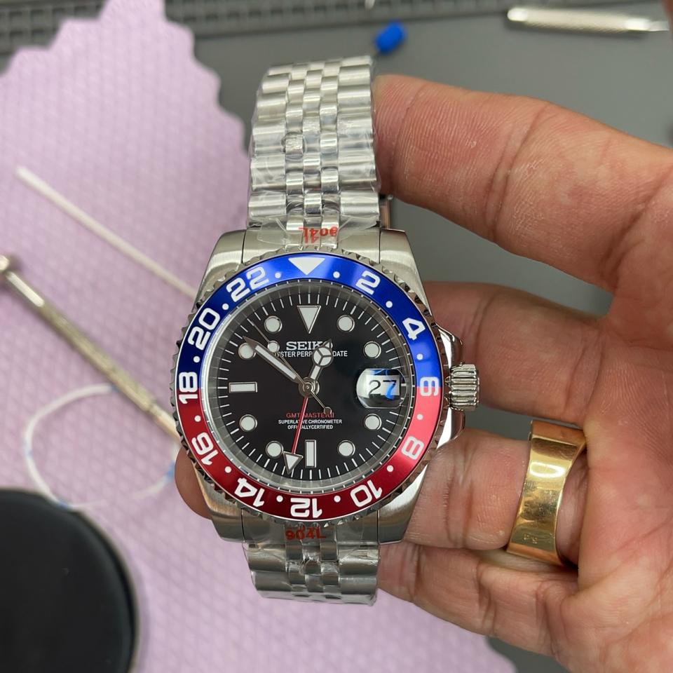 Seikomod submariner 41mm GMT pepsi 143-duoc-ban-tai-NGUYÊN độ đồng hồ (seikomod)
