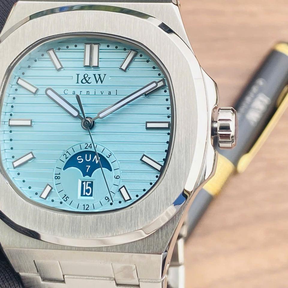 I&W Carnival IW735G xanh ngọc 41mm-duoc-ban-tai-NGUYÊN độ đồng hồ (seikomod)
