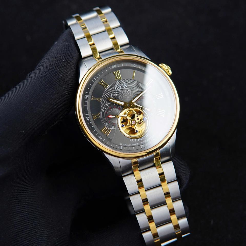 I&W CARNIVAL IW613G 41mm mặt đen-duoc-ban-tai-NGUYÊN độ đồng hồ (seikomod)