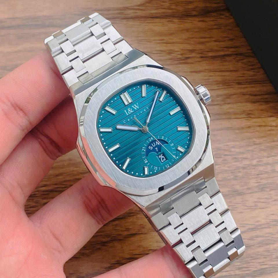 I&W Carnival IW735G xanh tiffany 41mm-duoc-ban-tai-NGUYÊN độ đồng hồ (seikomod)