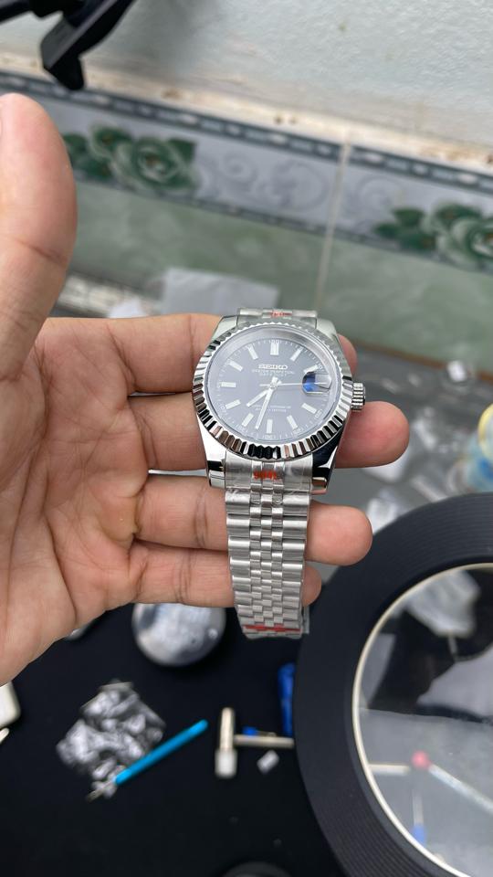 Seikomod Dayjust 40mm (đen-dạ quang)-duoc-ban-tai-NGUYÊN độ đồng hồ (seikomod)
