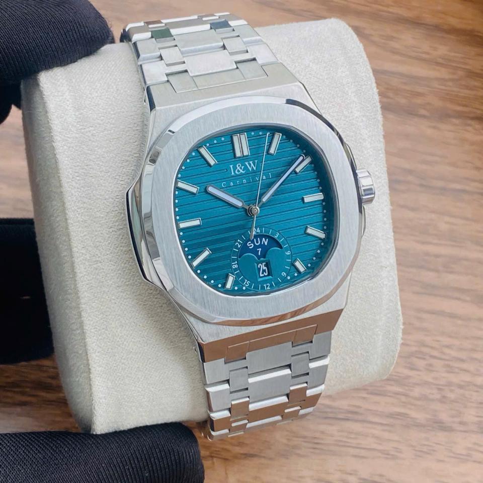 I&W Carnival IW735G xanh tiffany 41mm-duoc-ban-tai-NGUYÊN độ đồng hồ (seikomod)