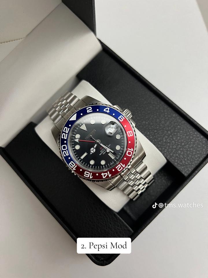 Seikomod submariner 41mm GMT pepsi 143-duoc-ban-tai-NGUYÊN độ đồng hồ (seikomod)