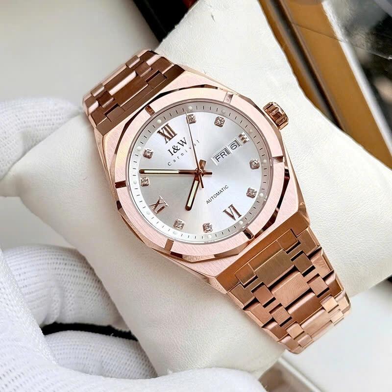 IW CARNIVAL IW751G 41mm vàng hồng mặt trắng-duoc-ban-tai-NGUYÊN độ đồng hồ (seikomod)