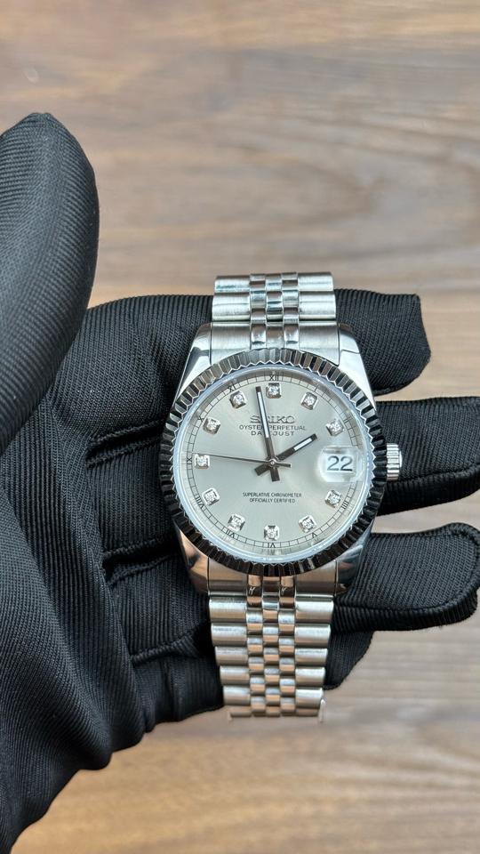 Seikomod DateJust xám xi măng-duoc-ban-tai-NGUYÊN độ đồng hồ (seikomod)