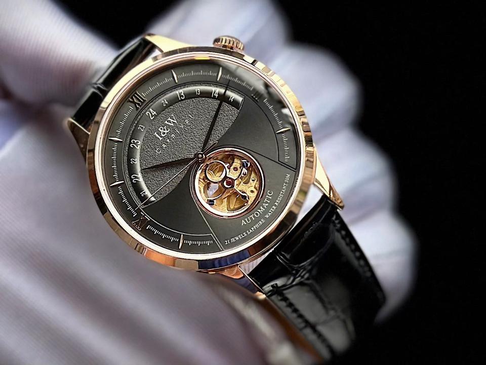 IW CANIVAL - IW525G 41mm mặt xám vàng hồng-duoc-ban-tai-NGUYÊN độ đồng hồ (seikomod)