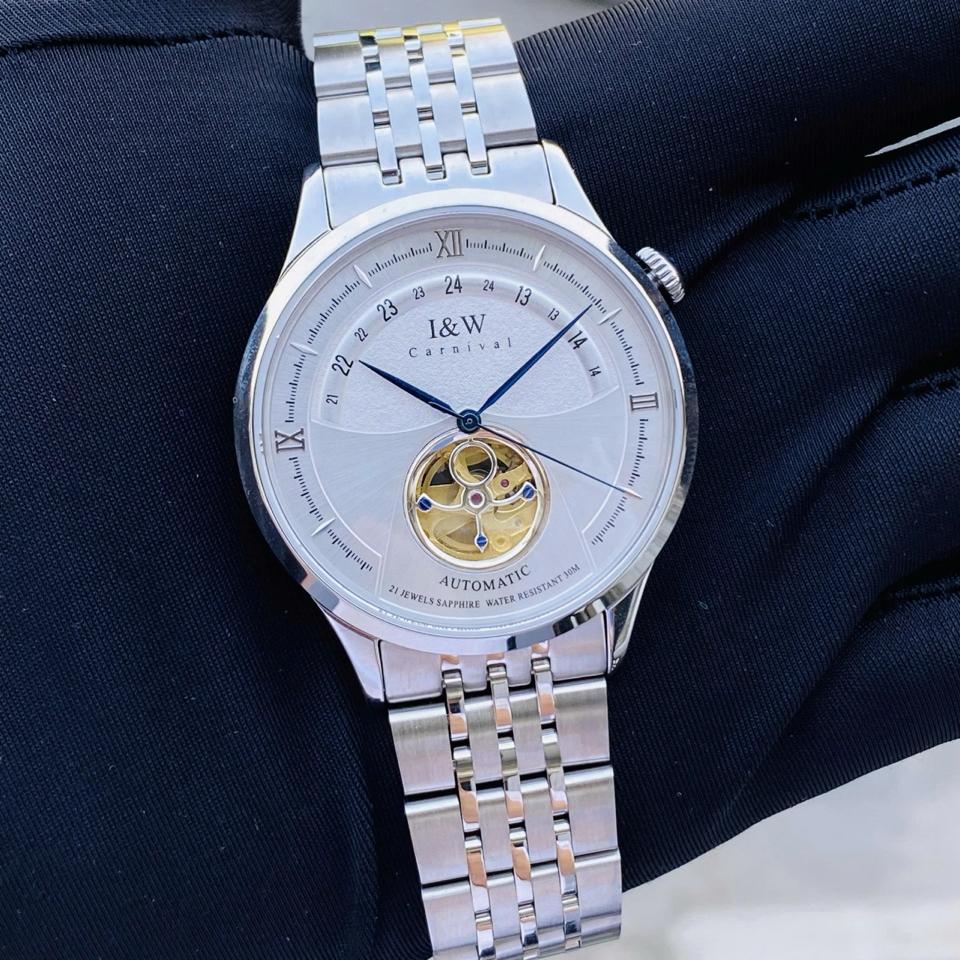 IW CANIVAL - IW525G 41mm Trắng dây thép-duoc-ban-tai-NGUYÊN độ đồng hồ (seikomod)