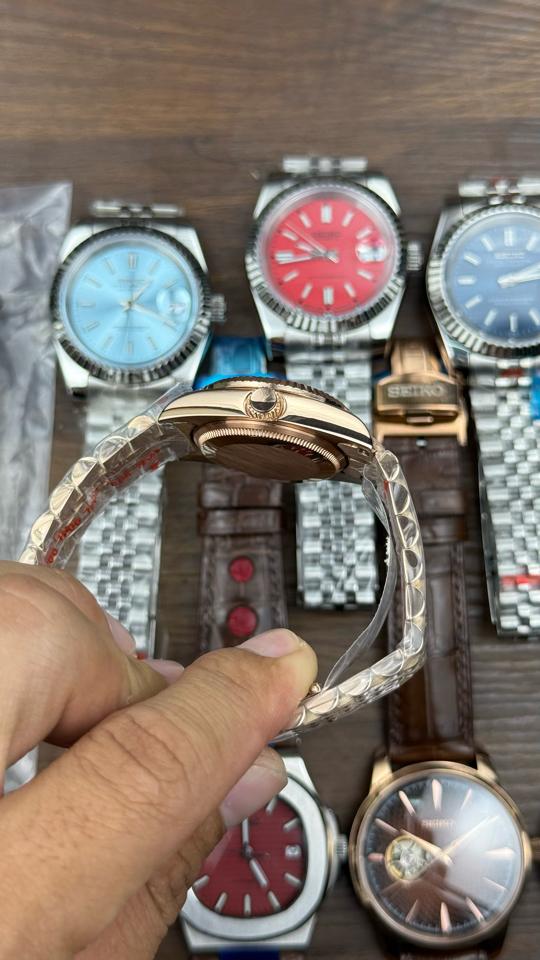 Seikomod DateJust 31mm full rose-duoc-ban-tai-NGUYÊN độ đồng hồ (seikomod)