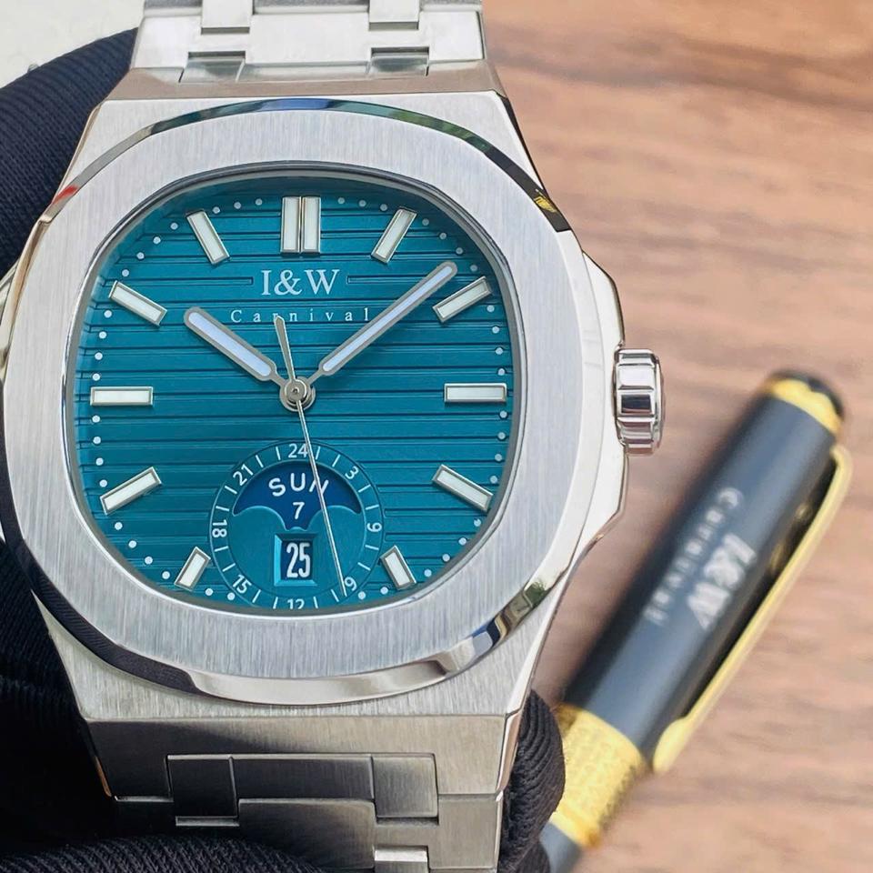 I&W Carnival IW735G xanh tiffany 41mm-duoc-ban-tai-NGUYÊN độ đồng hồ (seikomod)