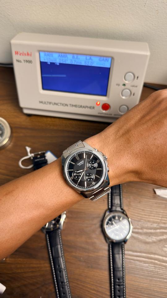 CASIO MTP-1375D-7AVDF 41mm mặt đen-duoc-ban-tai-NGUYÊN độ đồng hồ (seikomod)