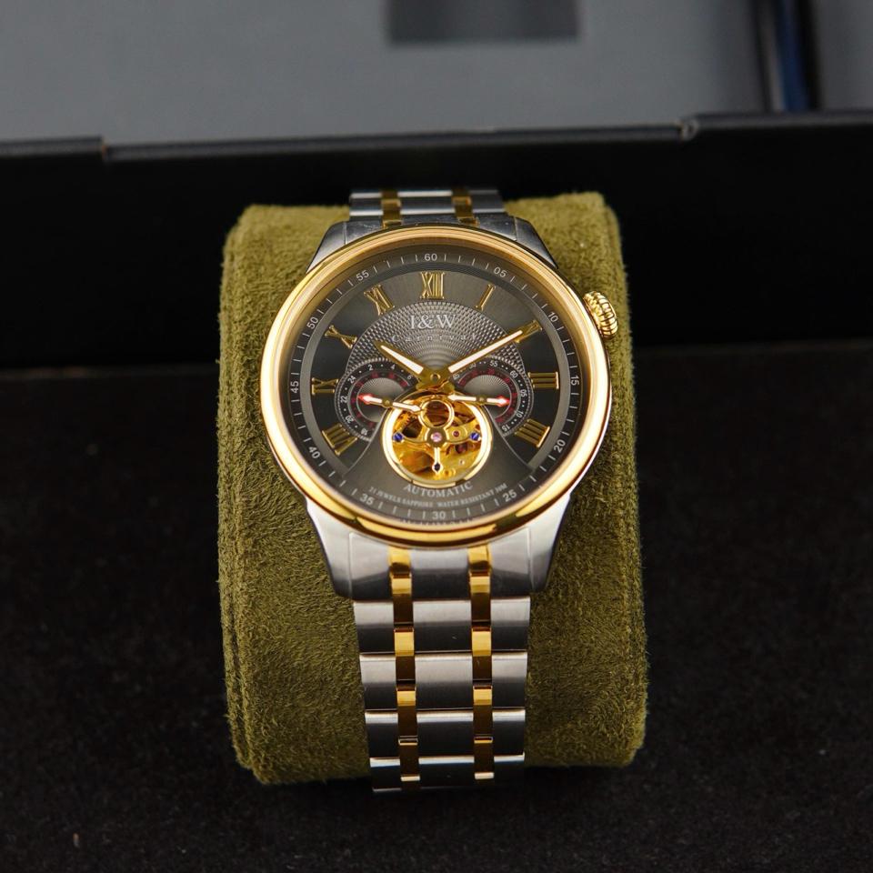 I&W CARNIVAL IW613G 41mm mặt đen-duoc-ban-tai-NGUYÊN độ đồng hồ (seikomod)