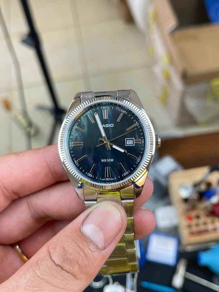 Casio MTP-1302DS-1AVDF 42mm mặt xà cừ-duoc-ban-tai-NGUYÊN độ đồng hồ (seikomod)