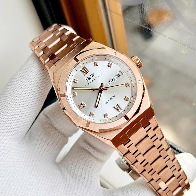 IW CARNIVAL IW751G 41mm vàng hồng mặt trắng-duoc-ban-tai-NGUYÊN độ đồng hồ (seikomod)