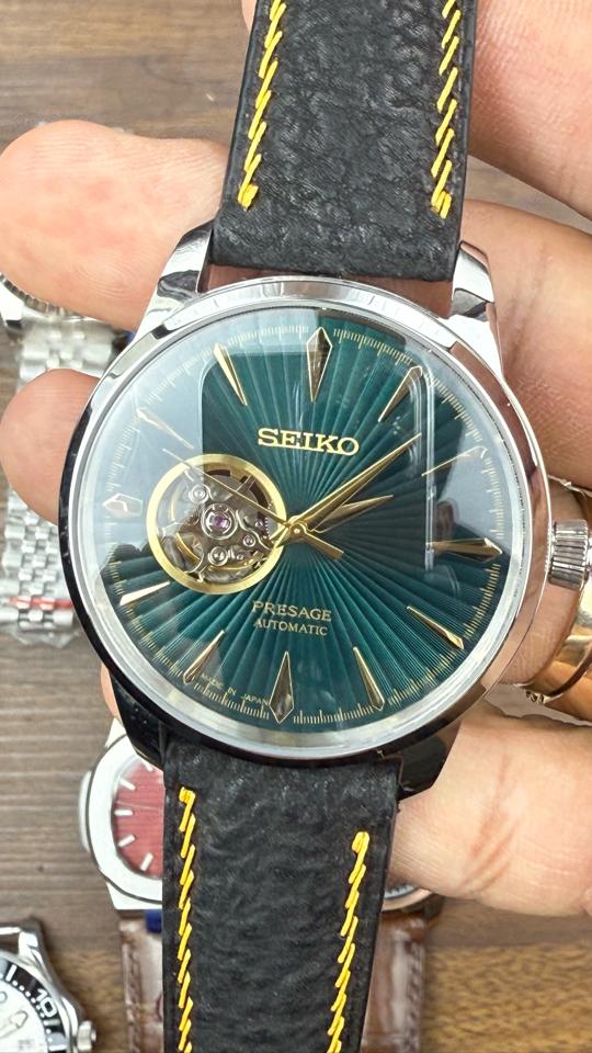 Seikomod Presage 40mm xanh lá open heart-duoc-ban-tai-NGUYÊN độ đồng hồ (seikomod)