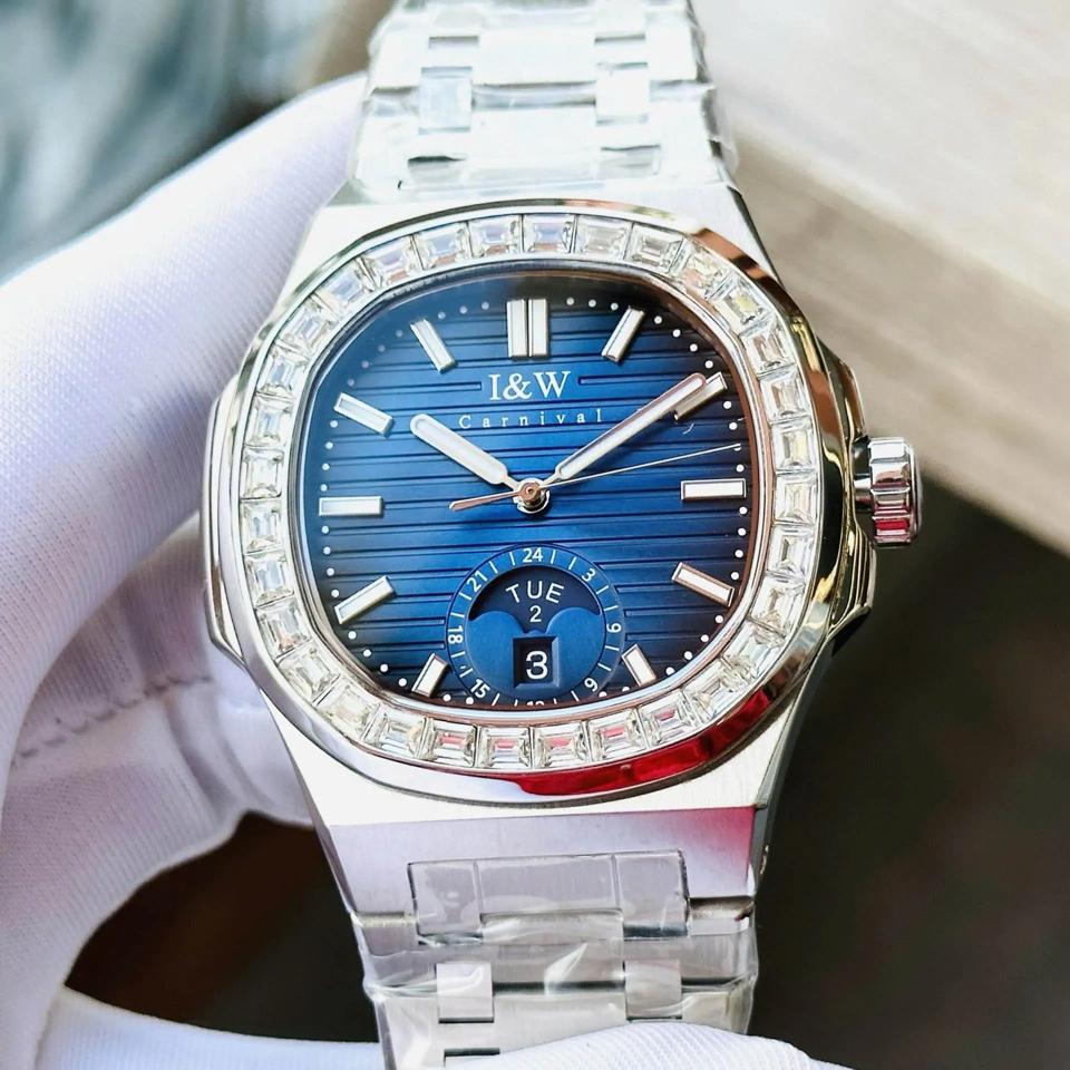 I&W Carnival IW735G xanh Navy-duoc-ban-tai-NGUYÊN độ đồng hồ (seikomod)