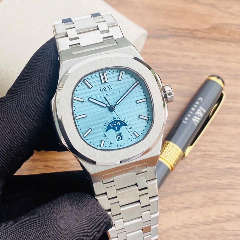 I&W Carnival IW735G xanh ngọc 41mm-duoc-ban-tai-NGUYÊN độ đồng hồ (seikomod)