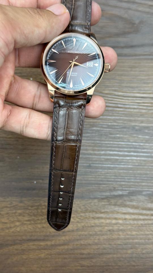 Seikomod Presage 40mm nâu vàng hồng-duoc-ban-tai-NGUYÊN độ đồng hồ (seikomod)