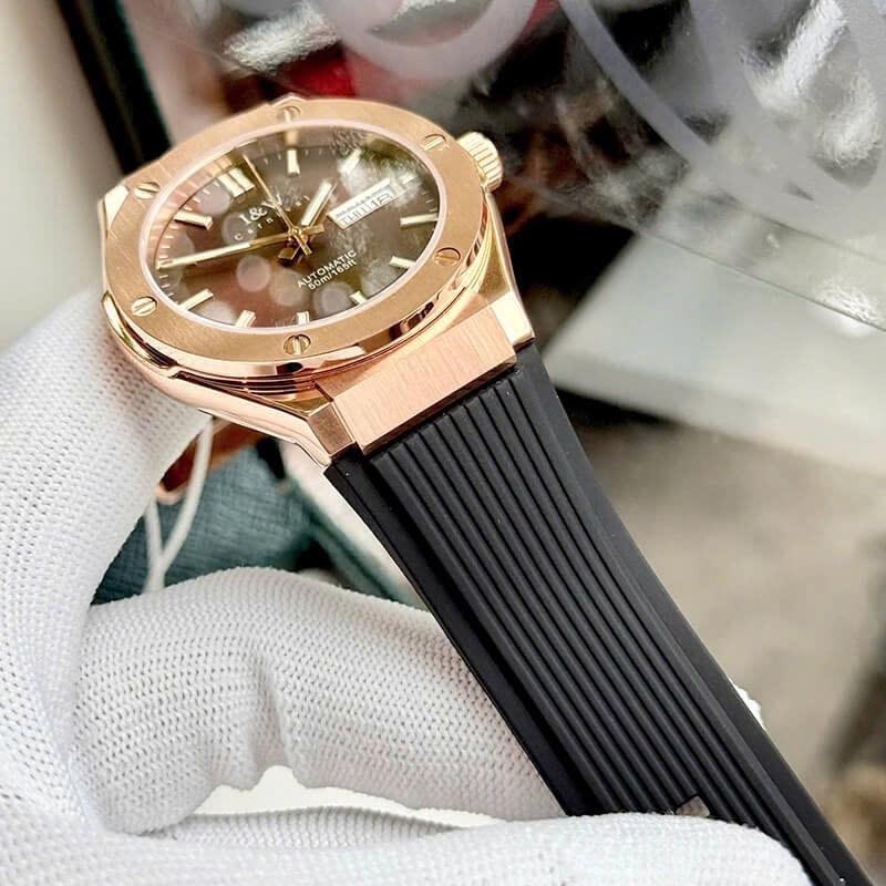  I&W Carnival  IW55851G 41mm niềng trơn nâu chocolate -duoc-ban-tai-NGUYÊN độ đồng hồ (seikomod)