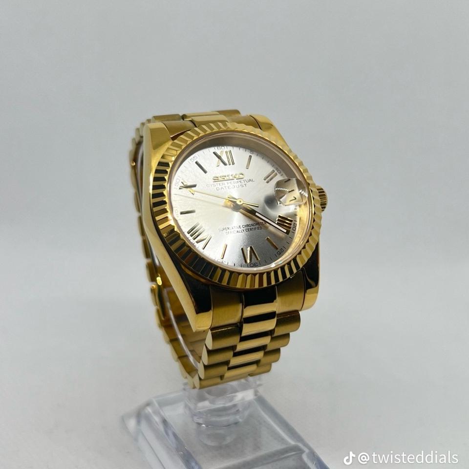 Seikomod Dayjust (la mã- gold)-duoc-ban-tai-NGUYÊN độ đồng hồ (seikomod)
