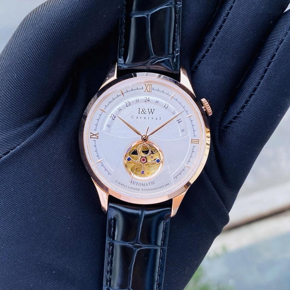 IW CANIVAL - IW525G 41mm trắng vàng hồng-duoc-ban-tai-NGUYÊN độ đồng hồ (seikomod)