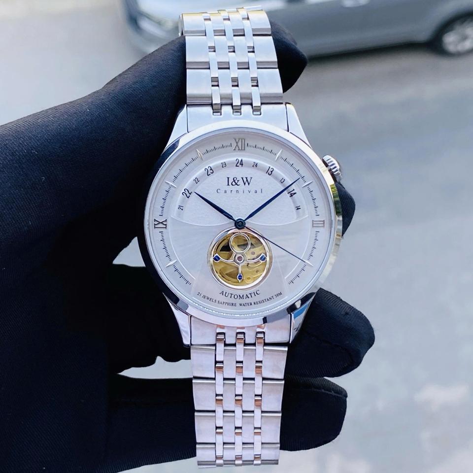 IW CANIVAL - IW525G 41mm Trắng dây thép-duoc-ban-tai-NGUYÊN độ đồng hồ (seikomod)