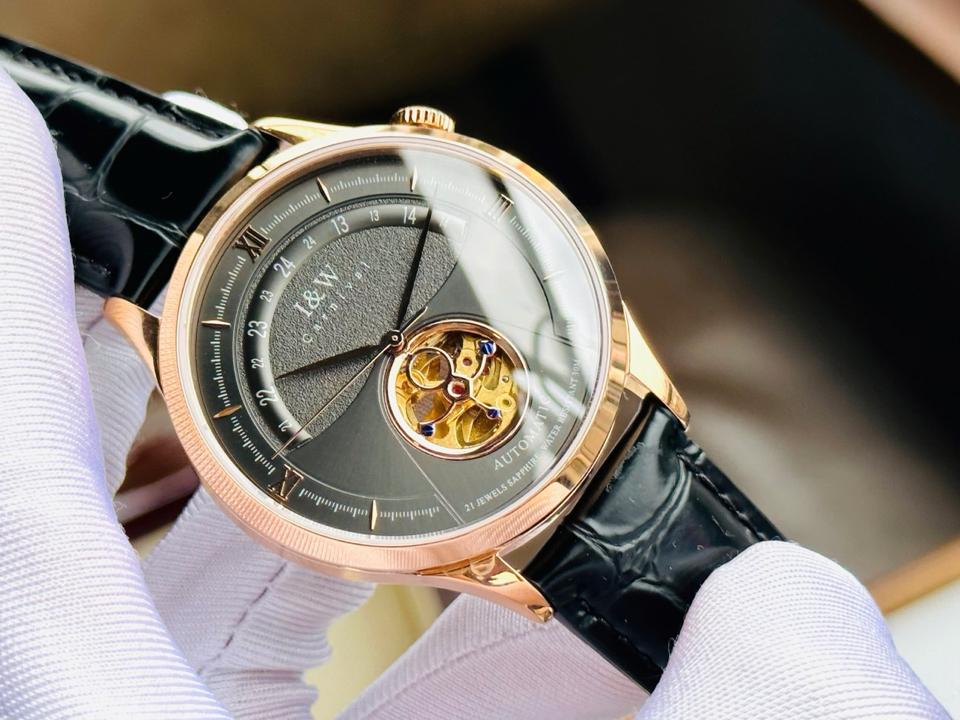 IW CANIVAL - IW525G 41mm mặt xám vàng hồng-duoc-ban-tai-NGUYÊN độ đồng hồ (seikomod)