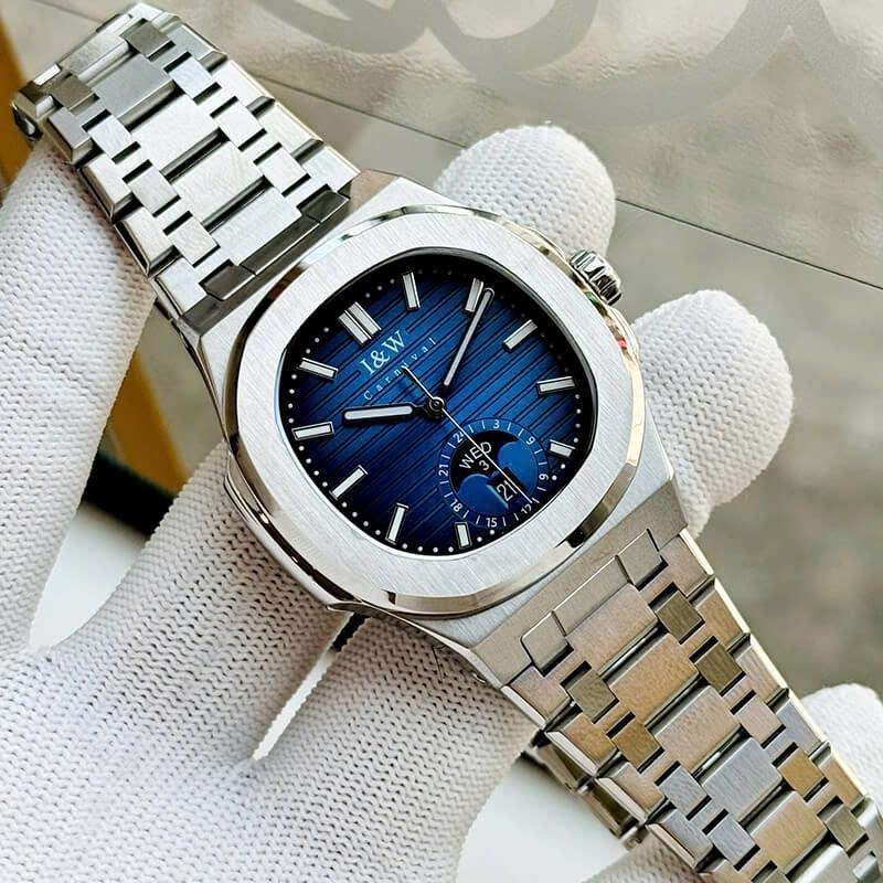 I&W Carnival IW735G xanh navy viền trơn-duoc-ban-tai-NGUYÊN độ đồng hồ (seikomod)