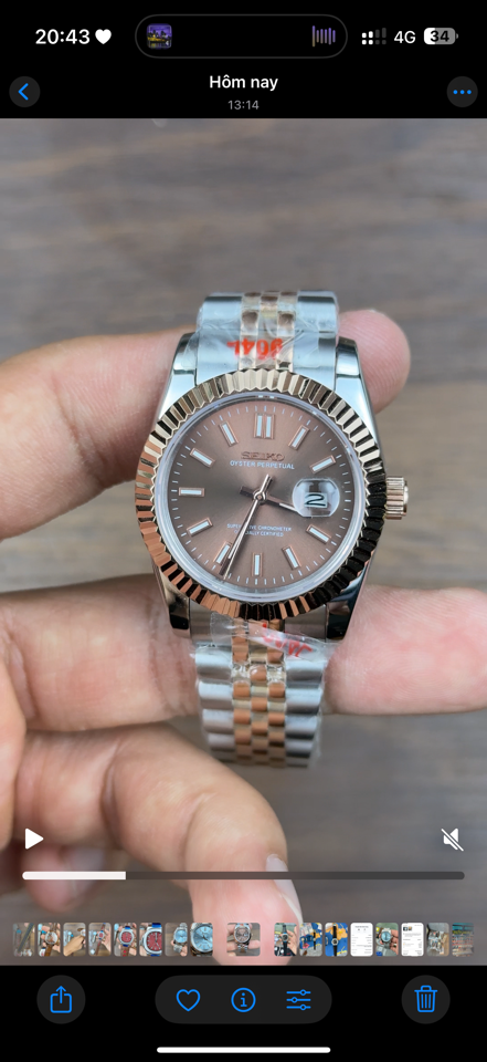 Seikomod DateJust nữ 31mm demi rose socola-duoc-ban-tai-NGUYÊN độ đồng hồ (seikomod)