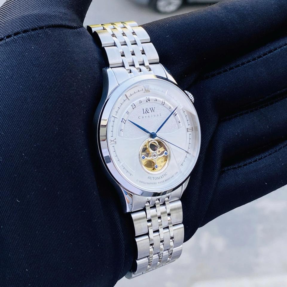 IW CANIVAL - IW525G 41mm Trắng dây thép-duoc-ban-tai-NGUYÊN độ đồng hồ (seikomod)