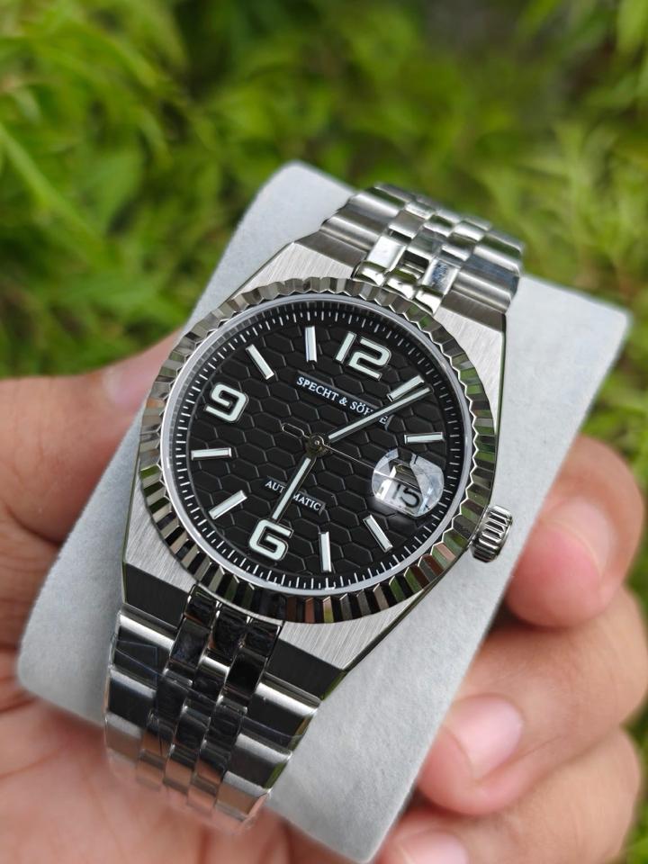 Specht & Shone SP0043A4 dáng Land Dweller 36,5mm mặt đen-duoc-ban-tai-NGUYÊN độ đồng hồ