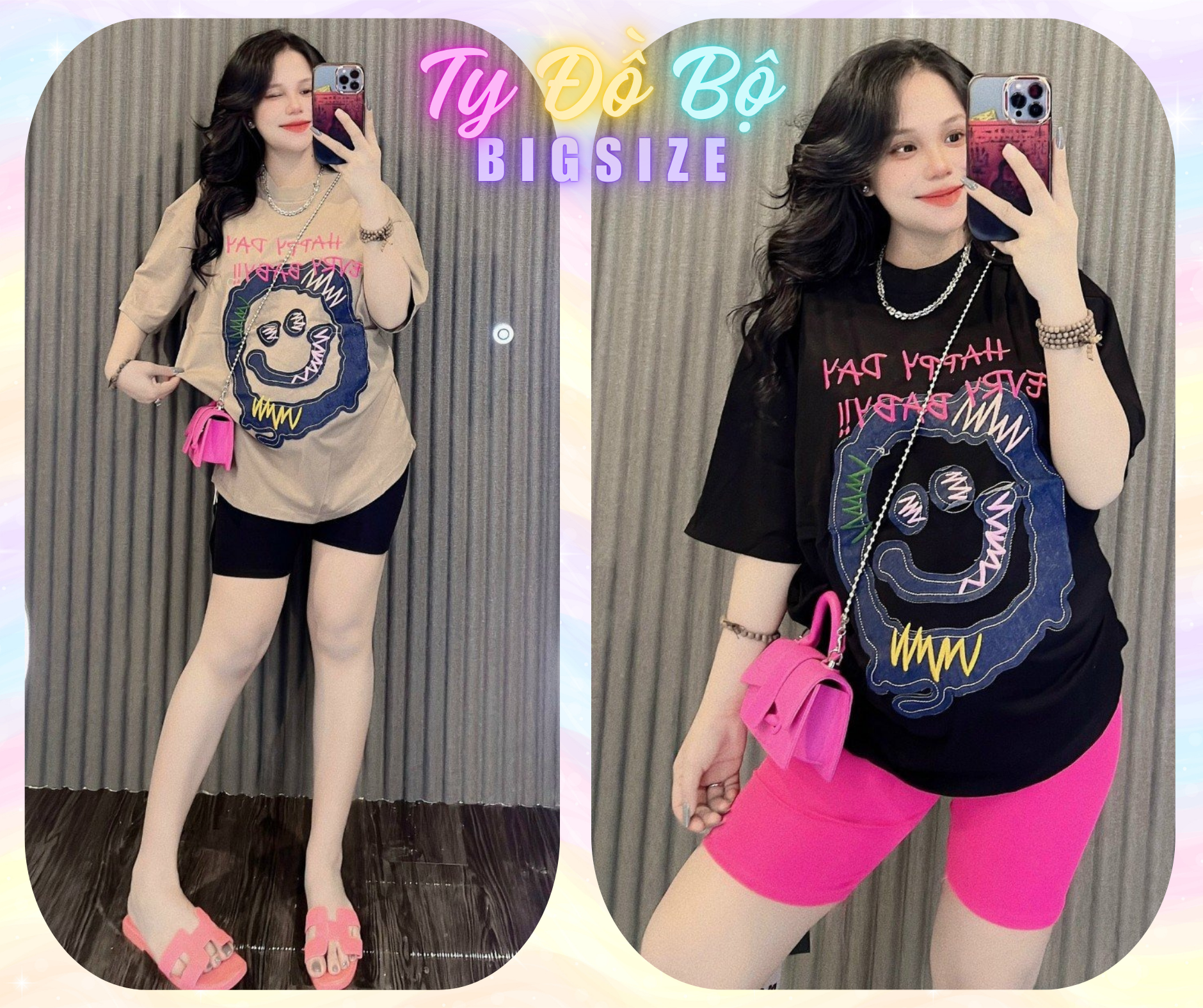 Set thun lửng mặt cười phối jeans-duoc-ban-tai-Ty Đồ Bộ Bigsize