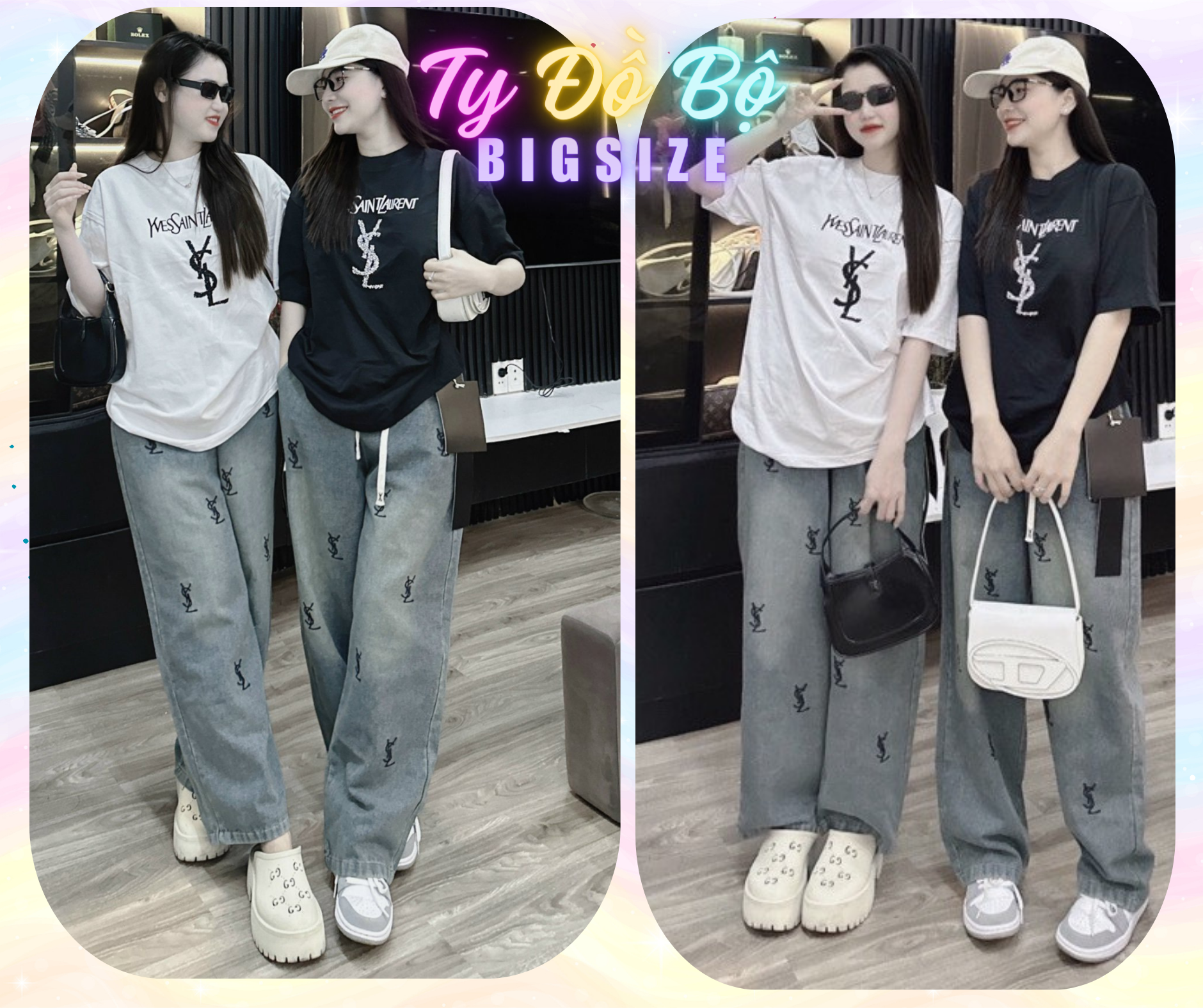 Set jeans dài YSL quần ống suông-duoc-ban-tai-Ty Đồ Bộ Bigsize