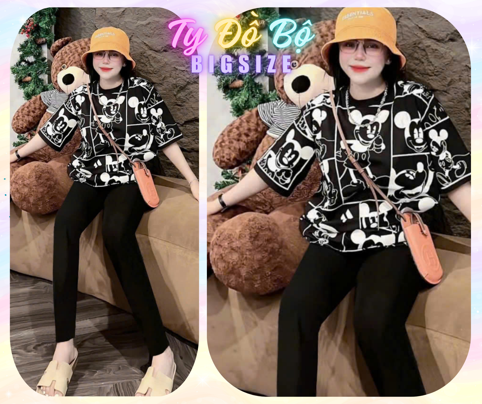 Set thun dài mickey in full ô vuông-duoc-ban-tai-Ty Đồ Bộ Bigsize