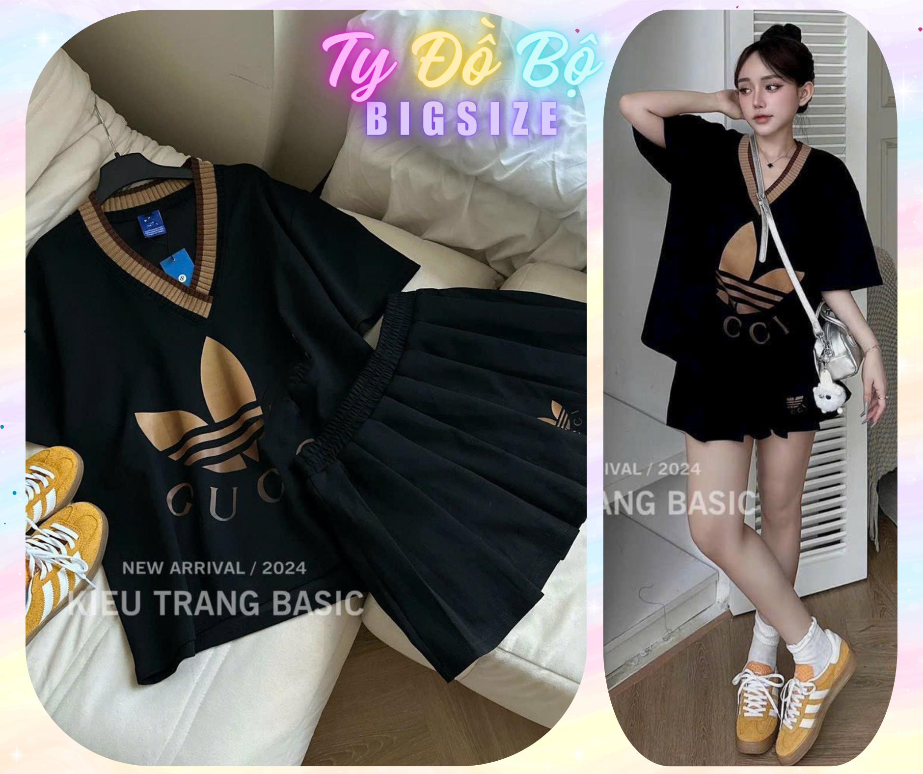 Set váy adidas logo nâu QC-duoc-ban-tai-Ty Đồ Bộ Bigsize