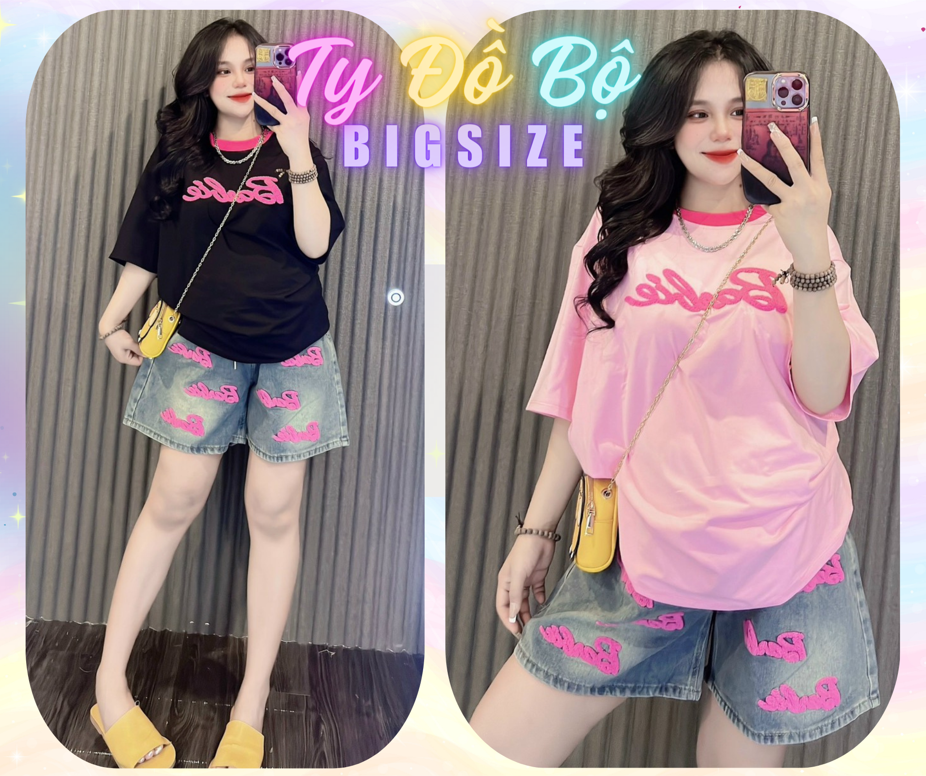 Set jeans đùi Barbie-duoc-ban-tai-Ty Đồ Bộ Bigsize