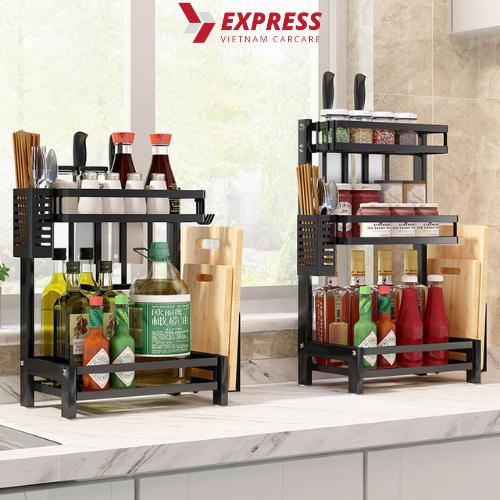 Kệ gia vị 2 tầng K-Shelf inox, Sơn tĩnh điện (để được các chai gia vị cao)-duoc-ban-tai-BT Mart - Siêu thị dành cho Người bận rộn
